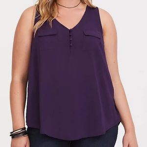Torrid 3X Challis Button Loop Tank Top